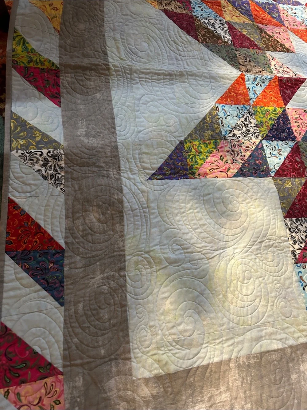 ONE OF A KIND - HAND RAFTED Starburst Quilt - Multicolor